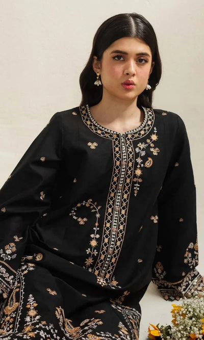 CO 2650-3Pc Embroidered Lawn Shirt with Printed Dupatta