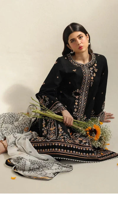 CO 2650-3Pc Embroidered Lawn Shirt with Printed Dupatta