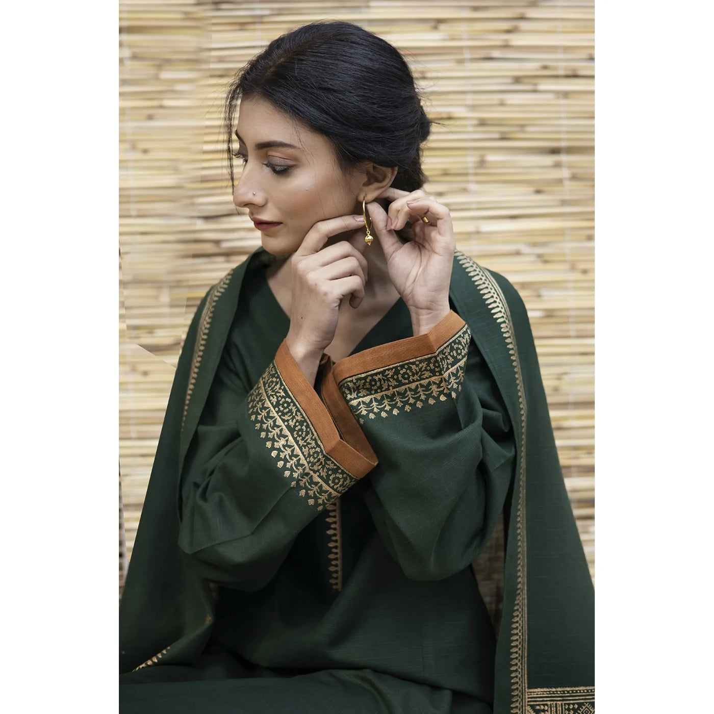 BR 1075-3PC Dhanak suit with Woolen Shawll