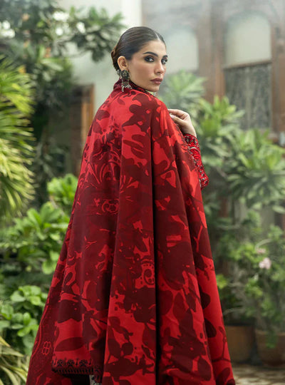 MB 437-3 Piece Unstitched Digital Printed Heavy Embroidered Lawn Suit ( Fine Printed Lawn Dupatta )