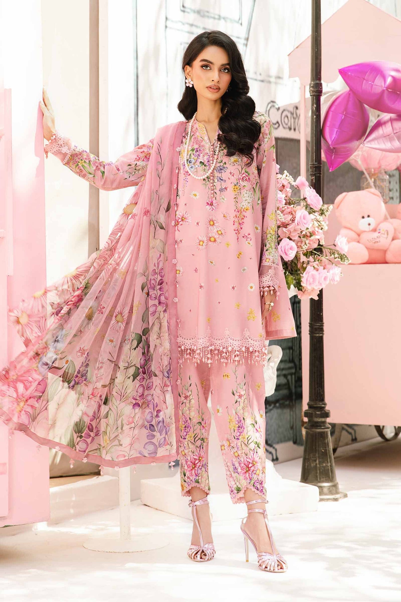 MB-512A 3Pc Digital Printed Lawn Shirt with Printed Chifoon Dupatta