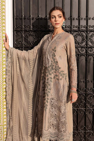 MB 2665-3Pc Embroidered Lawn Shirt with Embroidered Organza Dupatta