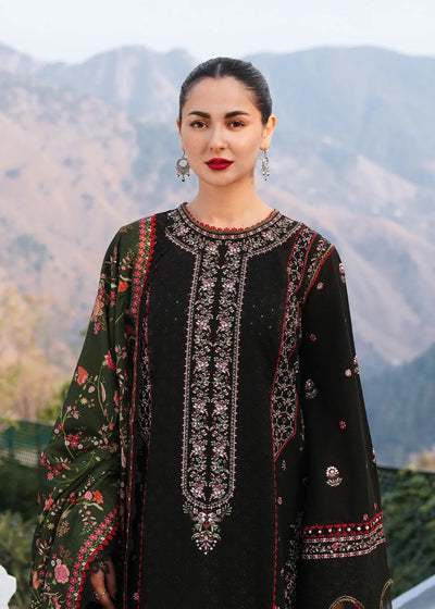 MB 520 - 3 Pcs Unstitched Heavy Embroidered Dhanak Suit with Premium Quality Wool Shawl