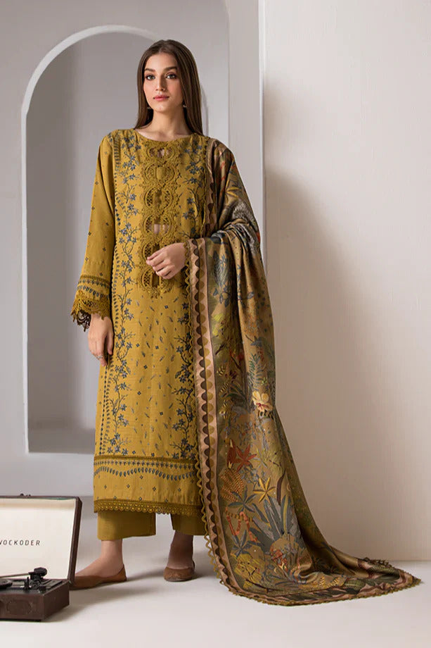 SN 59L-3 Piece Embroidered Lawn Shirt with Printed Poly Lawn Dupatta