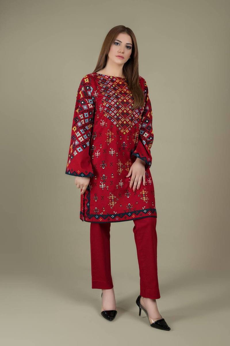 KS 760-2Pc Fully Embroidered Lawn Dress Embroidered Sleeves
