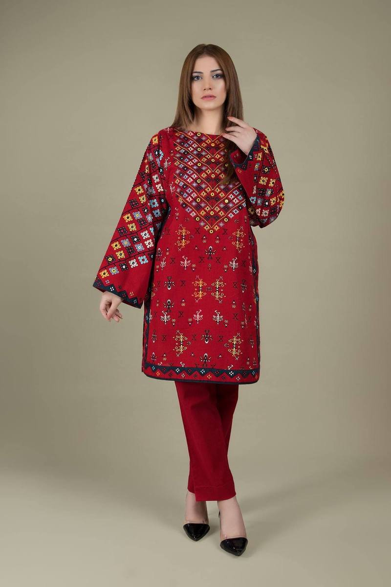 KS 760-2Pc Fully Embroidered Lawn Dress Embroidered Sleeves