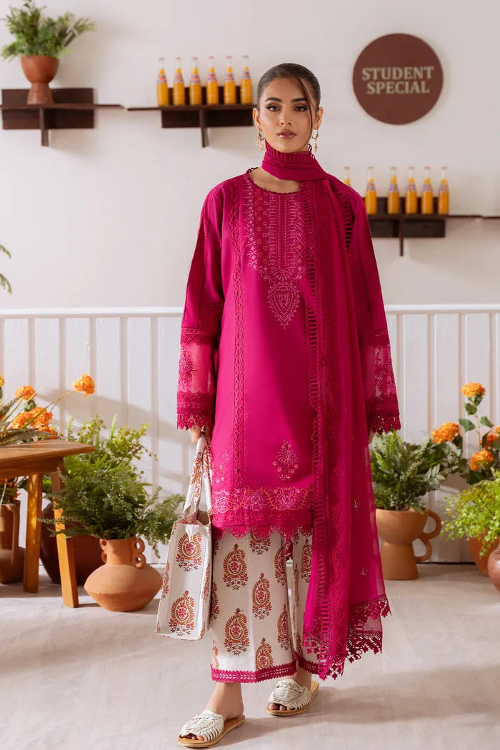 CO-514 B 3Pc Embroidered Lawn Shirt with Printed Poly Lawn Dupatta