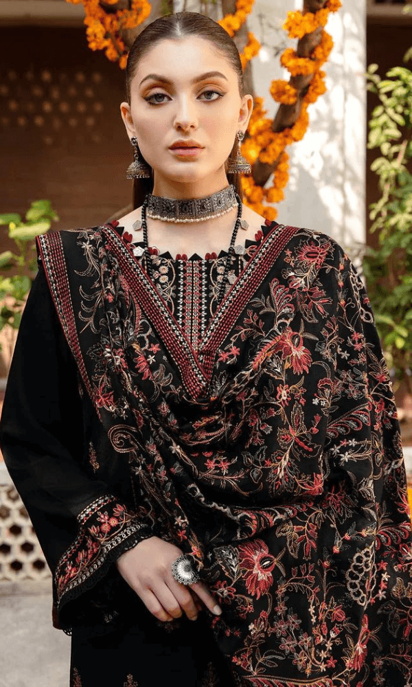 RM 650-3 Piece Unstitched Heavy Embroidered Dhanak Wool Suit  Heavy Embroidered Dhanak Shawl