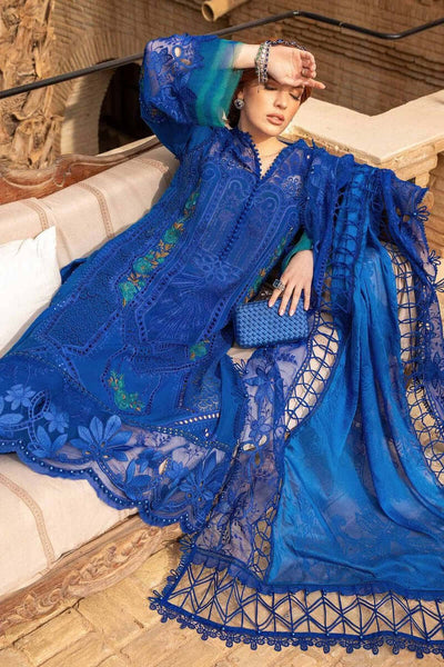 MB 2590-3 Piece Unstitched Heavy Embroidered Chickan Kari Lawn Suit ( Four Sided Embroidered Organza Dupatta )