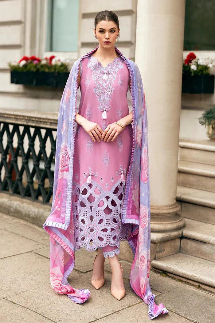 MS 2570B-3 Pcs Embroidered Lawn Shirt with Printed Dupatta