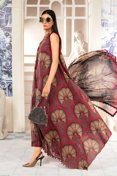 MB 444-3 Piece Unstitched Digital Printed Lawn Suit ( Printed Voil Dupatta )