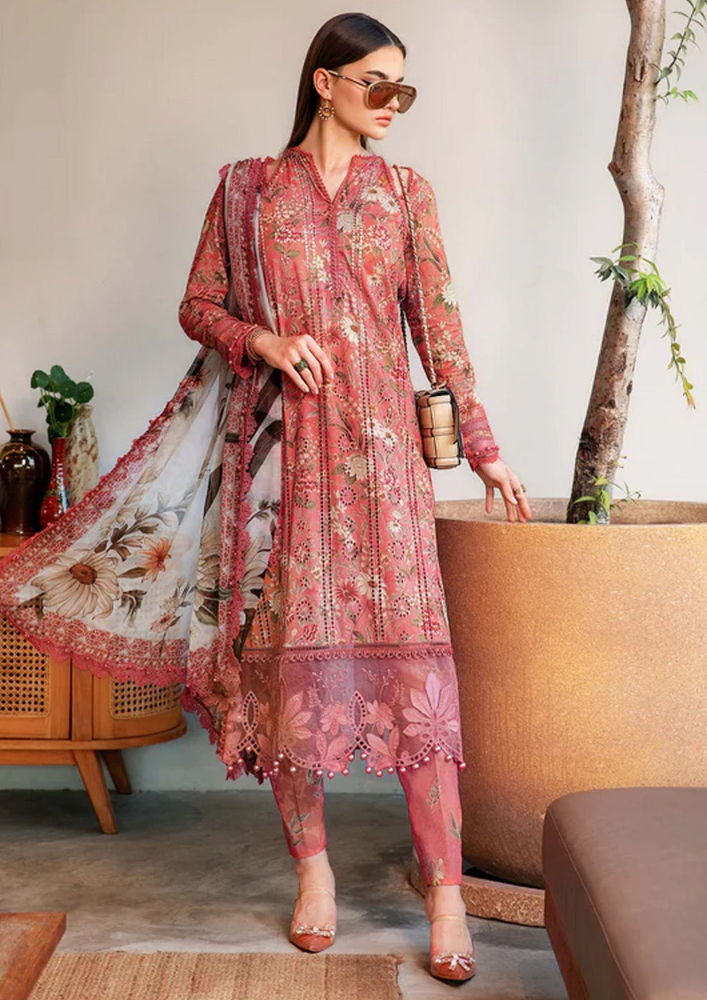 MB 470-3Pc Digital Printed Lawn Shirt with Printed Lawn Dupatta