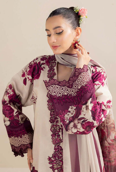 AD 476-3 Piece Unstitched Digital Printed Embroidered Lawn Suit ( Printed Lawn Dupatta )