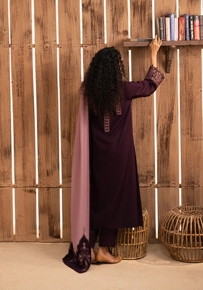 RP 605-3 Piece - Unstitched Embroidered Dhanak Fabric