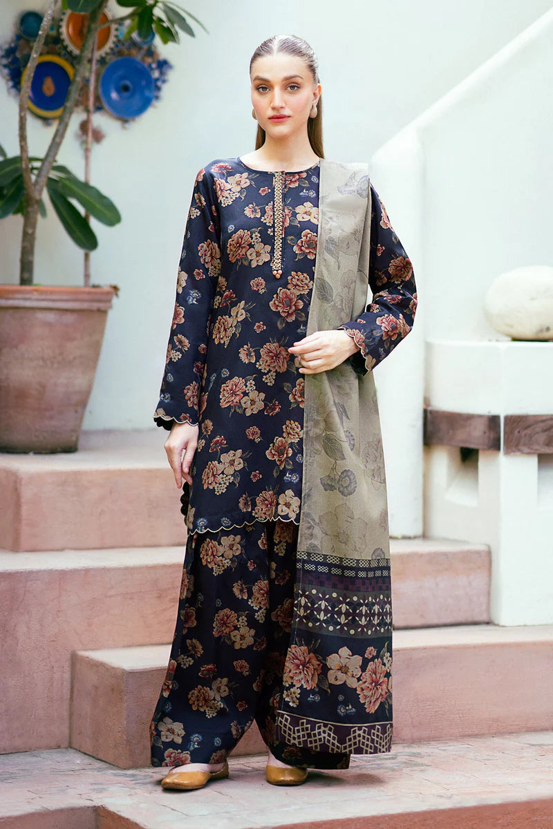 BQ 412-3 Piece Digital Printed Lawn Shirt Trouser with Lawn Dupatta