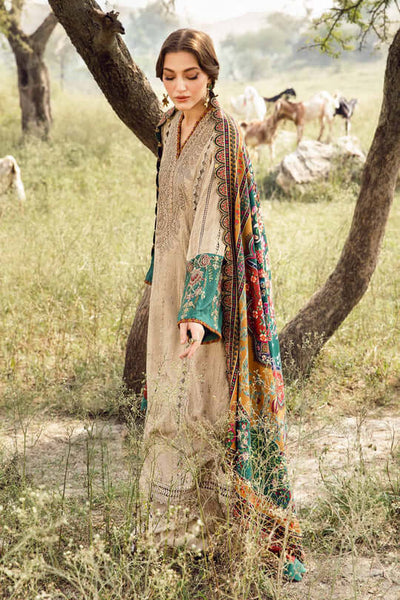 MB 2580-3 Piece Unstitched Heavy Embroidered Lawn Suit ( Fine Printed Lawn Dupatta )
