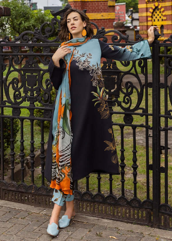 LD 486-3 Piece Unstitched Digital Printed Lawn Suit ( Fine Printed Polly Lawn Dupatta )