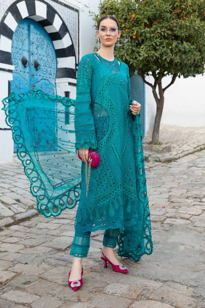 MB 2595-3Pc Embroidered Lawn Shirt with Embroidered Bamber Chiffon Dupatta