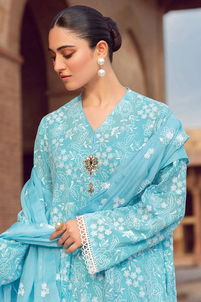 BR 08-Lawn Stuff 3 Piece Fully Embroidered With Bamber Pure Chiffon Embroidered Dupatta Extra Patches