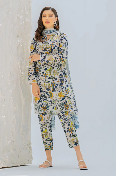 SP 132-Lawn Stuff 3 Piece Digital Printed Stemped Article With Lawn Dupatta