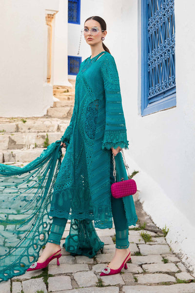 MB 2595-3Pc Embroidered Lawn Shirt with Embroidered Bamber Chiffon Dupatta