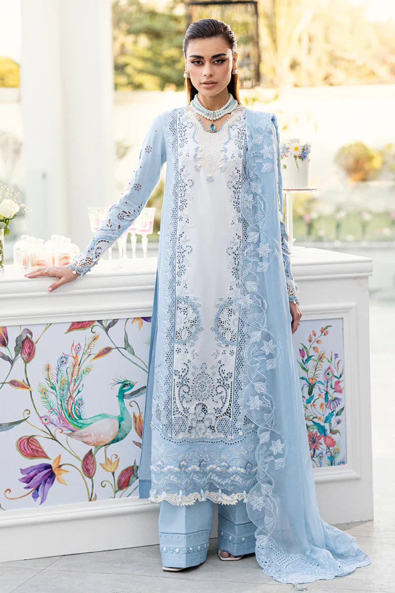 CS 2645-3 Pc Embroidered Lawn Shirt with Embroidered Chifoon Dupatta With Patches
