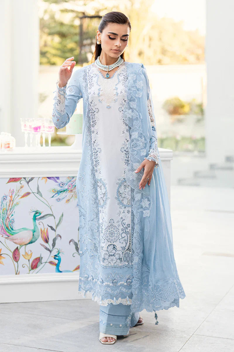 CS 2645-3 Pc Embroidered Lawn Shirt with Embroidered Chifoon Dupatta With Patches