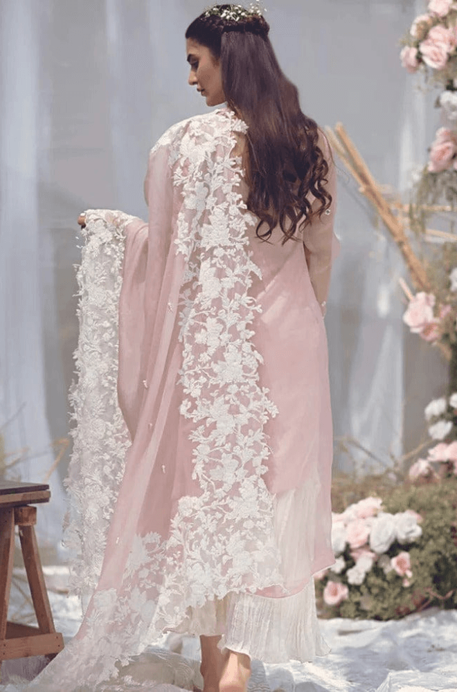 ZS 90-3 Piece Unstitched Heavy Embroidered Lawn Suit ( Full Embroidered Organza Dupatta )