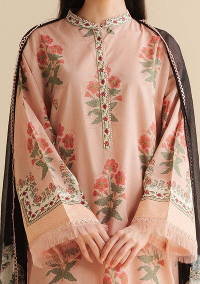 CO 490-3 Piece Unstitched Digital Printed Lawn Suit ( Fine Printed Polly Lawn Dupatta )