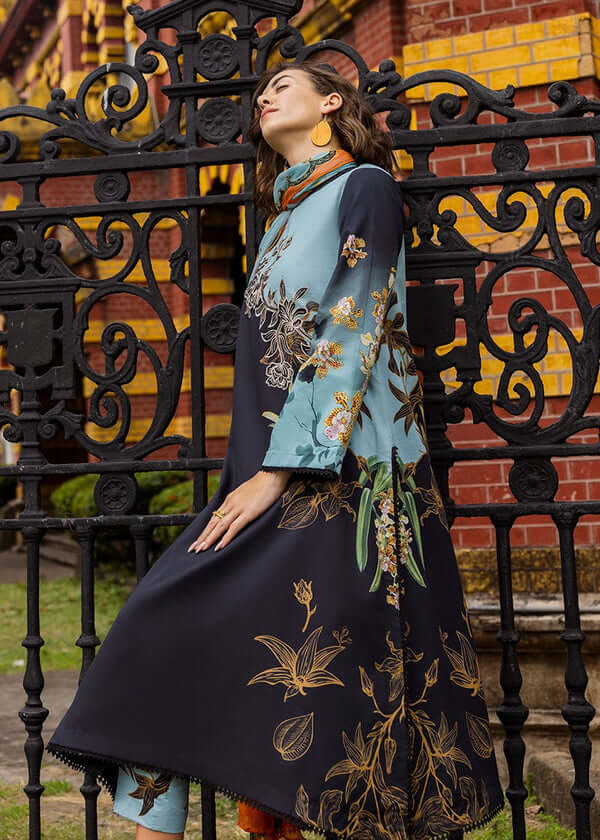 LD 486-3 Piece Unstitched Digital Printed Lawn Suit ( Fine Printed Polly Lawn Dupatta )