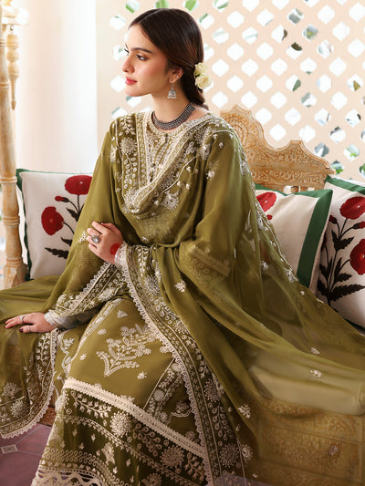 MR 590-3 Piece Unstitched Fully Embroidered Dhanak Fabric, Embroidered Dhanak Shawl