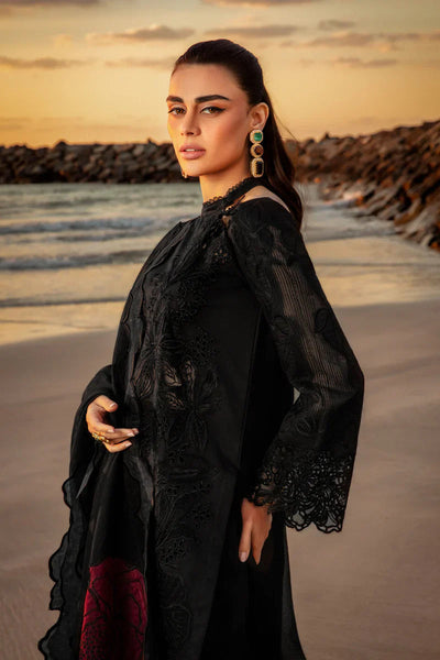 KH 2640-3 Pc Embroidered Lawn Shirt with Embroidered Organza Dupatta With Patches